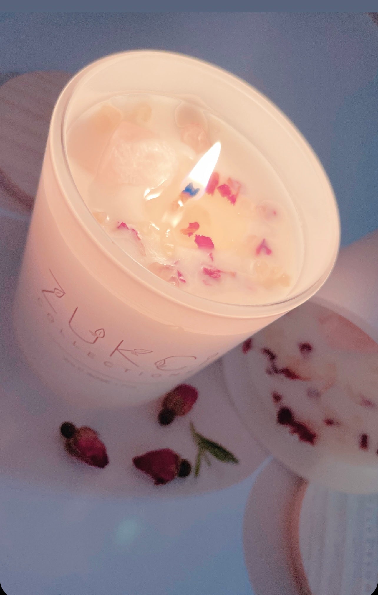 Wild Rose & Fig Soy Wax Crystal Candle