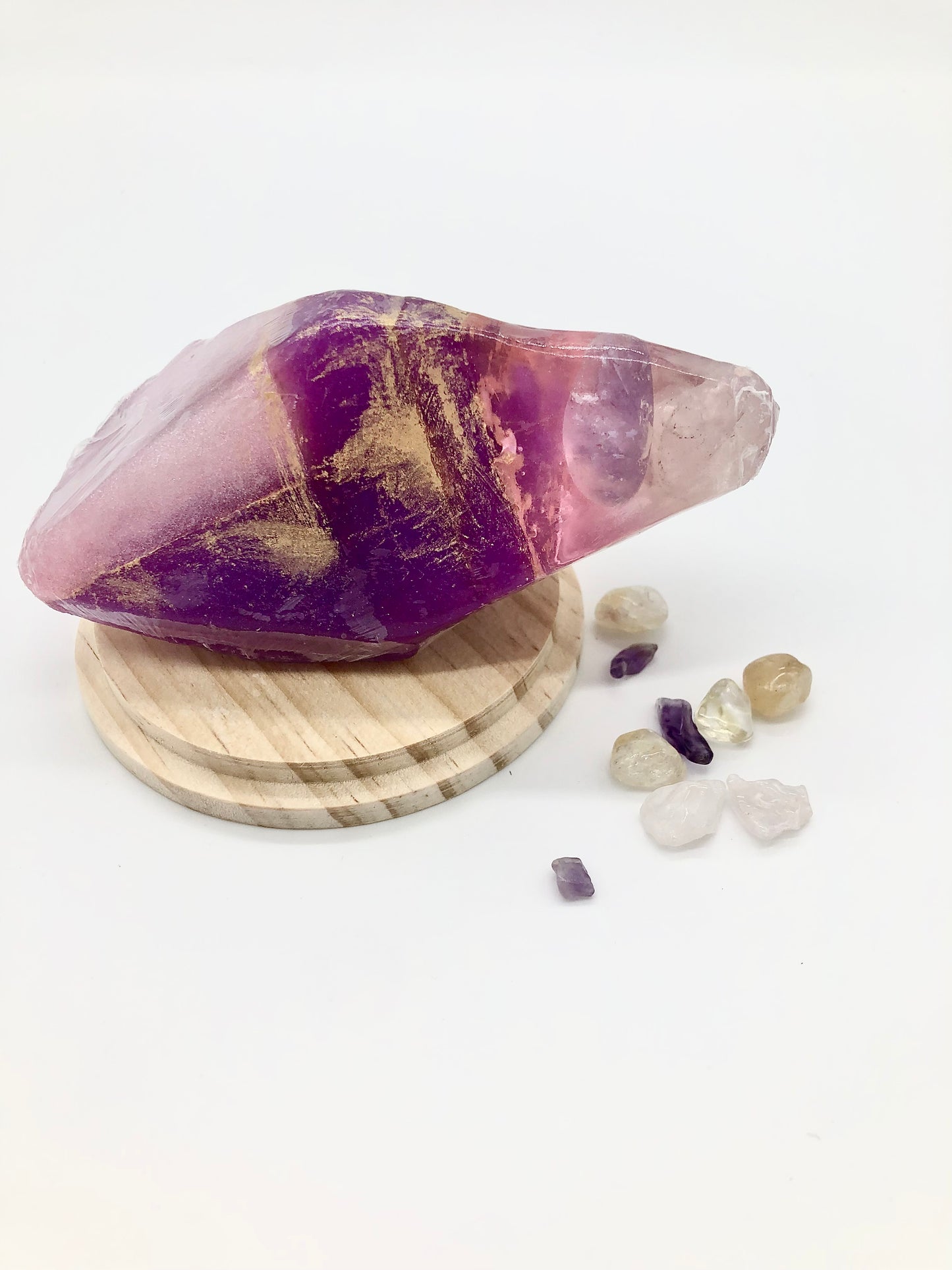 Rose Quartz & Amethyst Lavender Infused Crystal Soap 150g